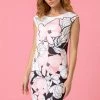 Roman Pink Floral Placement Print Scuba Dress 2 Roman Pink Floral Placement Print Scuba Dress -Roman Sales Shop unnamed file 3390
