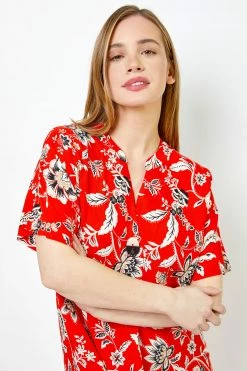 Roman Red Petite Contrast Floral Print Shirt Dress 12 Roman Red Petite Contrast Floral Print Shirt Dress -Roman Sales Shop unnamed file 3398