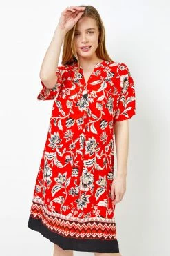 Roman Red Petite Contrast Floral Print Shirt Dress 13 Roman Red Petite Contrast Floral Print Shirt Dress -Roman Sales Shop unnamed file 3399
