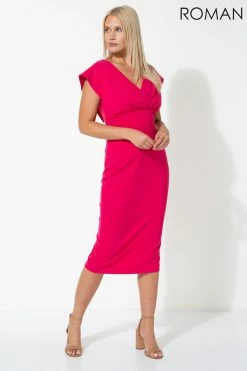 Roman Pink Cross Front Midi Dress 10 Roman Pink Cross Front Midi Dress -Roman Sales Shop unnamed file 341