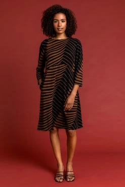 Roman Brown Abstract Print Pocket Dress 9 Roman Brown Abstract Print Pocket Dress -Roman Sales Shop unnamed file 3423