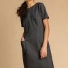 Roman Grey Stretch Denim Pocket Dress -Roman Sales Shop unnamed file 3430