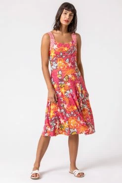 Roman Pink Floral Print Fit And Flare Dress 9 Roman Pink Floral Print Fit And Flare Dress -Roman Sales Shop unnamed file 3437