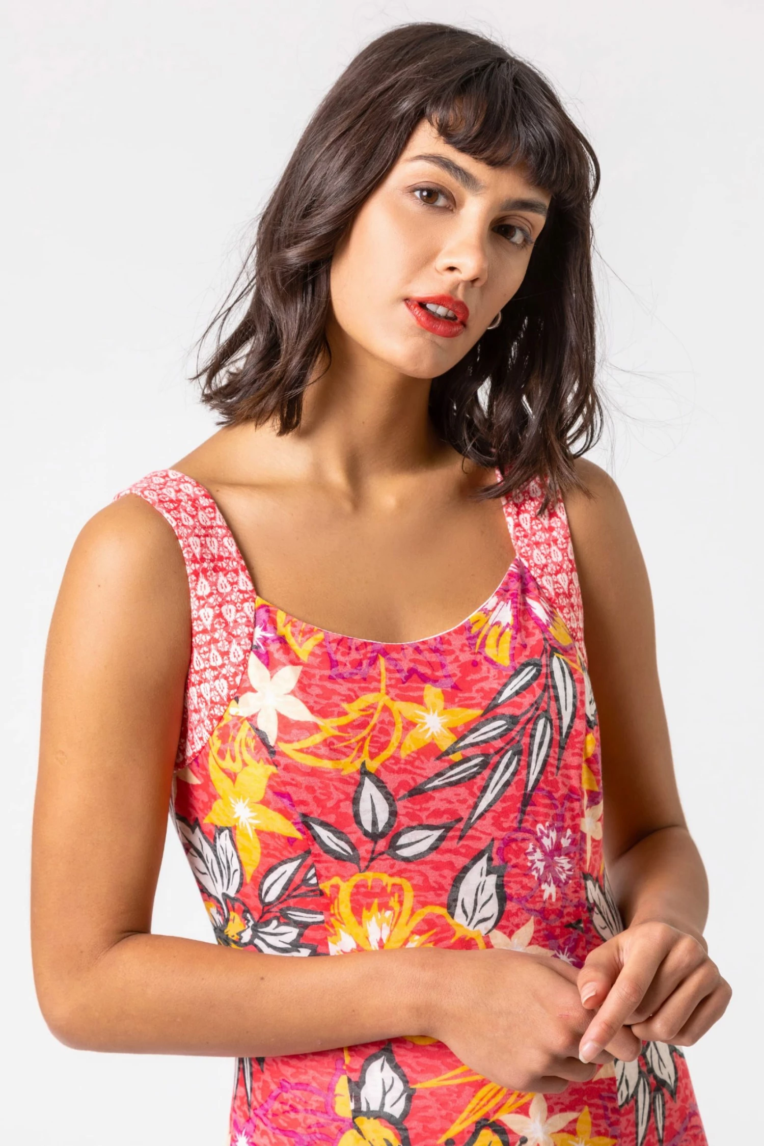 Roman Pink Floral Print Fit And Flare Dress 6 Roman Pink Floral Print Fit And Flare Dress - Image 4