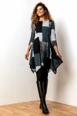 Roman Grey Hanky Hem Patch Dress -Roman Sales Shop unnamed file 3444