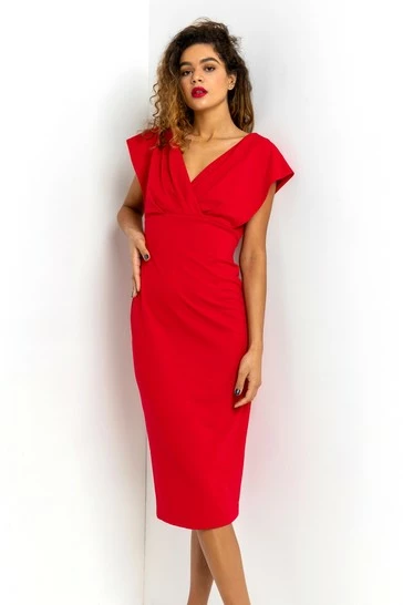 Roman Pink Cross Front Midi Dress 9 Roman Pink Cross Front Midi Dress - Image 7