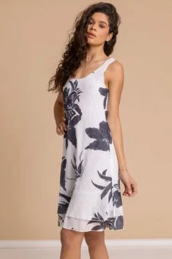 Roman Blue Floral Print Layered Fit & Flare Dress 13 Roman Blue Floral Print Layered Fit & Flare Dress -Roman Sales Shop unnamed file 3466