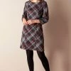Roman Red Check Print 3/4 Sleeve Shift Dress 1 Roman Red Check Print 3/4 Sleeve Shift Dress -Roman Sales Shop unnamed file 3472