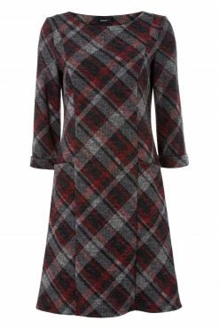 Roman Red Check Print 3/4 Sleeve Shift Dress 10 Roman Red Check Print 3/4 Sleeve Shift Dress -Roman Sales Shop unnamed file 3475
