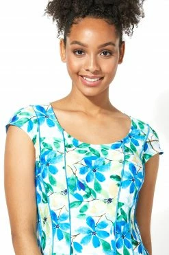 Roman Blue Floral Garden Print Panel Dress 9 Roman Blue Floral Garden Print Panel Dress -Roman Sales Shop unnamed file 3485