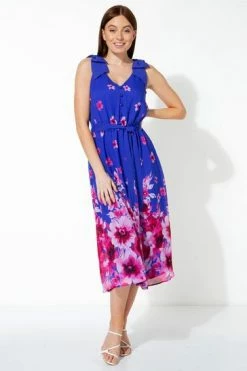 Roman Blue Floral Print Belted Dress 9 Roman Blue Floral Print Belted Dress -Roman Sales Shop unnamed file 3491