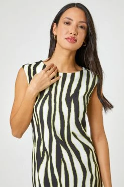 Roman Green Animal Print Stretch Shift Dress 10 Roman Green Animal Print Stretch Shift Dress -Roman Sales Shop unnamed file 3500