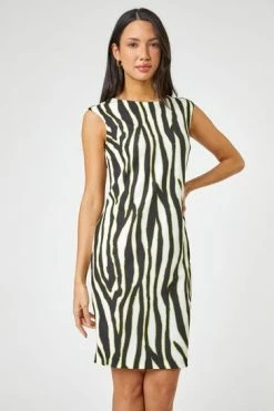 Roman Green Animal Print Stretch Shift Dress 11 Roman Green Animal Print Stretch Shift Dress -Roman Sales Shop unnamed file 3501