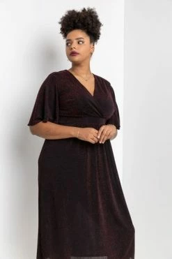 Roman Red Curve Shimmer Wrap Midi Dress 11 Roman Red Curve Shimmer Wrap Midi Dress -Roman Sales Shop unnamed file 3516