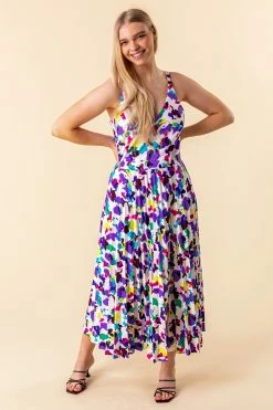 Roman Multi Abstract Print Pleated Midi Dress 9 Roman Multi Abstract Print Pleated Midi Dress -Roman Sales Shop unnamed file 3519