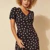 Roman Black Spot Print Ruched V Neck Skater Dress -Roman Sales Shop unnamed file 3538
