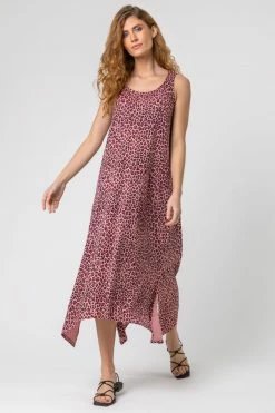 Roman Pink Cheetah Print Hanky Hem Maxi Dress 8 Roman Pink Cheetah Print Hanky Hem Maxi Dress -Roman Sales Shop unnamed file 3549