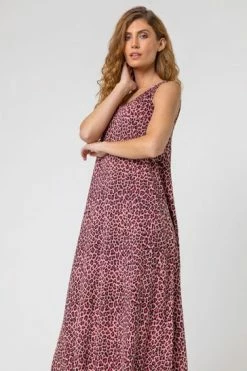 Roman Pink Cheetah Print Hanky Hem Maxi Dress 11 Roman Pink Cheetah Print Hanky Hem Maxi Dress -Roman Sales Shop unnamed file 3552
