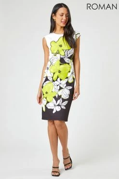 Roman Green Floral Placement Print Scuba Dress 9 Roman Green Floral Placement Print Scuba Dress -Roman Sales Shop unnamed file 3571