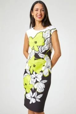 Roman Green Floral Placement Print Scuba Dress 11 Roman Green Floral Placement Print Scuba Dress -Roman Sales Shop unnamed file 3573