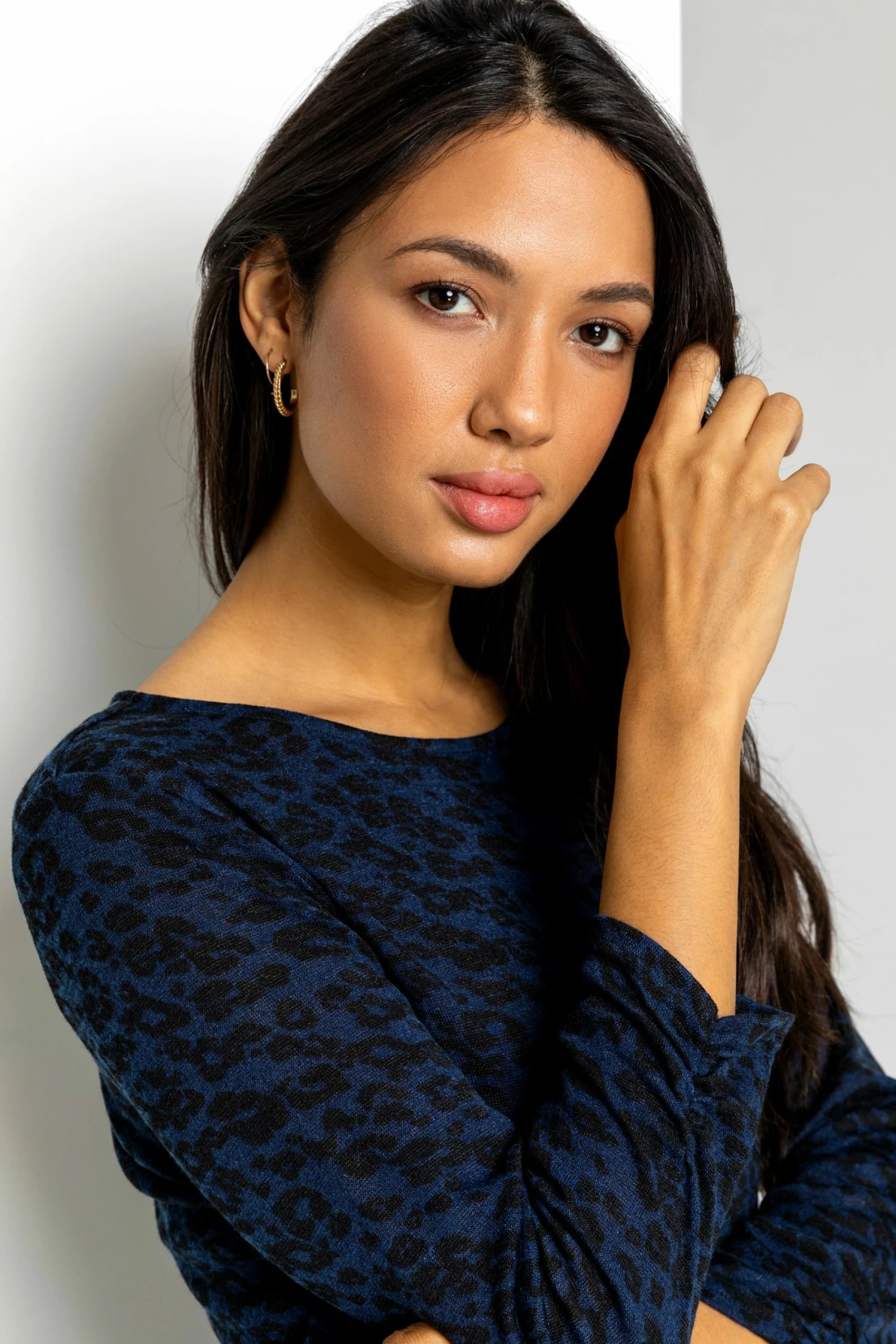 Roman Blue Contrast Animal Fit & Flare Dress 6 Roman Blue Contrast Animal Fit & Flare Dress - Image 4