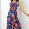 Roman Blue & Red Floral Print Pleated Maxi Dress 2 Roman Blue & Red Floral Print Pleated Maxi Dress -Roman Sales Shop unnamed file 358