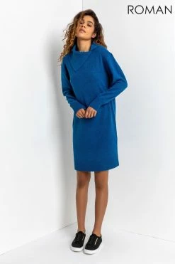 Roman Green Split Neck Ribbed Knit Dress 9 Roman Green Split Neck Ribbed Knit Dress -Roman Sales Shop unnamed file 3613