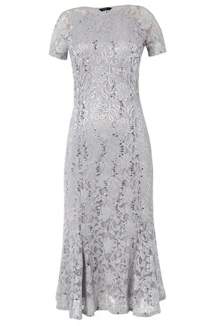 Roman Pink Lace Detail Fit And Flare Dress 8 Roman Pink Lace Detail Fit And Flare Dress - Image 6