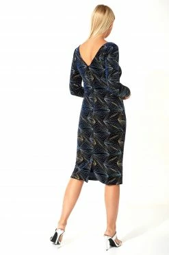 Roman Blue Glitter 3/4 Sleeve Velvet Dress 8 Roman Blue Glitter 3/4 Sleeve Velvet Dress -Roman Sales Shop unnamed file 3660