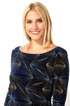 Roman Blue Glitter 3/4 Sleeve Velvet Dress 9 Roman Blue Glitter 3/4 Sleeve Velvet Dress -Roman Sales Shop unnamed file 3661