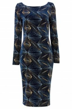 Roman Blue Glitter 3/4 Sleeve Velvet Dress 10 Roman Blue Glitter 3/4 Sleeve Velvet Dress -Roman Sales Shop unnamed file 3662