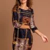 Roman Black Animal Chain Print Shift Dress