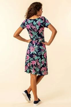 Roman Blue Tropical Floral Square Neck Dress 8 Roman Blue Tropical Floral Square Neck Dress -Roman Sales Shop unnamed file 3675