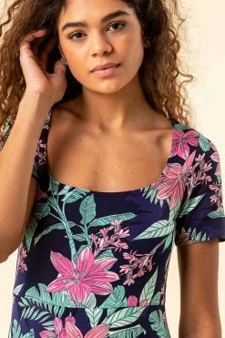 Roman Blue Tropical Floral Square Neck Dress 9 Roman Blue Tropical Floral Square Neck Dress -Roman Sales Shop unnamed file 3676