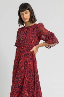 Roman Red Animal Print Chiffon Midi Dress 10 Roman Red Animal Print Chiffon Midi Dress -Roman Sales Shop unnamed file 3692