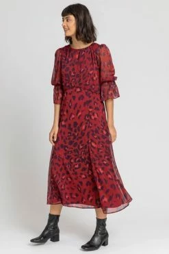 Roman Red Animal Print Chiffon Midi Dress 11 Roman Red Animal Print Chiffon Midi Dress -Roman Sales Shop unnamed file 3693