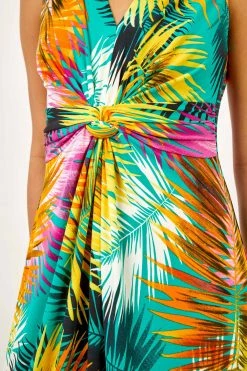 Roman Yellow Floral Twist Stretch Jersey Maxi Dress -Roman Sales Shop unnamed file 3702