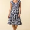 Roman Multi Animal Print Cap Sleeve Panel Dress -Roman Sales Shop unnamed file 3705