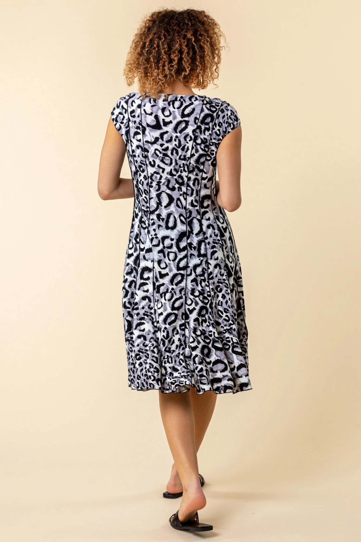 Roman Multi Animal Print Cap Sleeve Panel Dress 4 Roman Multi Animal Print Cap Sleeve Panel Dress - Image 2