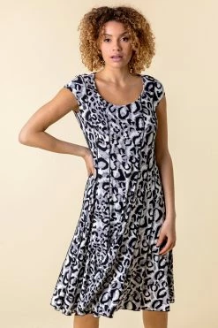 Roman Multi Animal Print Cap Sleeve Panel Dress 9 Roman Multi Animal Print Cap Sleeve Panel Dress -Roman Sales Shop unnamed file 3707