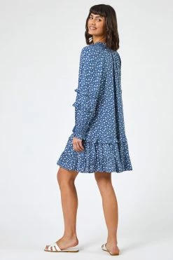 Roman Blue Disty Floral Print Tunic Dress 9 Roman Blue Disty Floral Print Tunic Dress -Roman Sales Shop unnamed file 3711
