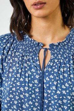 Roman Blue Disty Floral Print Tunic Dress 11 Roman Blue Disty Floral Print Tunic Dress -Roman Sales Shop unnamed file 3713