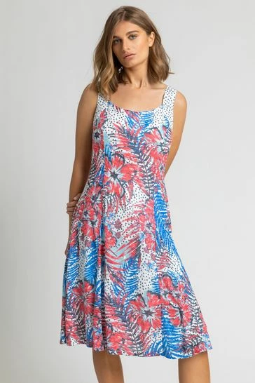 Roman Green Floral Spot Print Fit And Flare Dress 8 Roman Green Floral Spot Print Fit And Flare Dress - Image 6