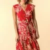 Roman Red Leaf Print Frill Hem Shirt Dress 2 Roman Red Leaf Print Frill Hem Shirt Dress -Roman Sales Shop unnamed file 3723