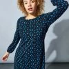 Roman Blue Originals Long Sleeve Spot Print Shift Dress 2 Roman Blue Originals Long Sleeve Spot Print Shift Dress -Roman Sales Shop unnamed file 3740