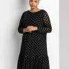 Roman Black Curve Flock Spot Midi Dress 2 Roman Black Curve Flock Spot Midi Dress -Roman Sales Shop unnamed file 3745