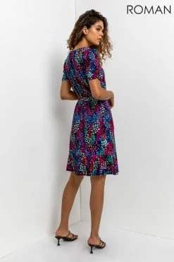 Roman Purple Scatter Spot Print Frill Dress 8 Roman Purple Scatter Spot Print Frill Dress -Roman Sales Shop unnamed file 3761
