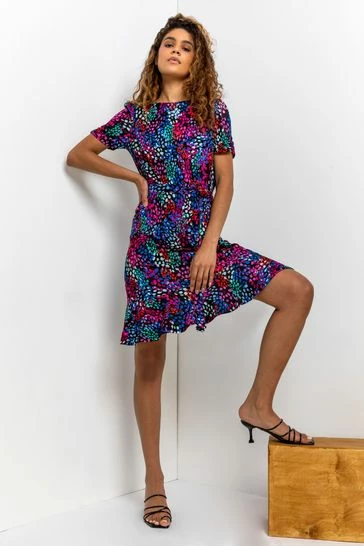 Roman Purple Scatter Spot Print Frill Dress 7 Roman Purple Scatter Spot Print Frill Dress - Image 5