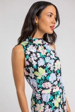 Roman Black High Neck Floral Frill Hem Dress 10 Roman Black High Neck Floral Frill Hem Dress -Roman Sales Shop unnamed file 3768