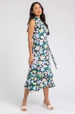 Roman Black High Neck Floral Frill Hem Dress 11 Roman Black High Neck Floral Frill Hem Dress -Roman Sales Shop unnamed file 3769